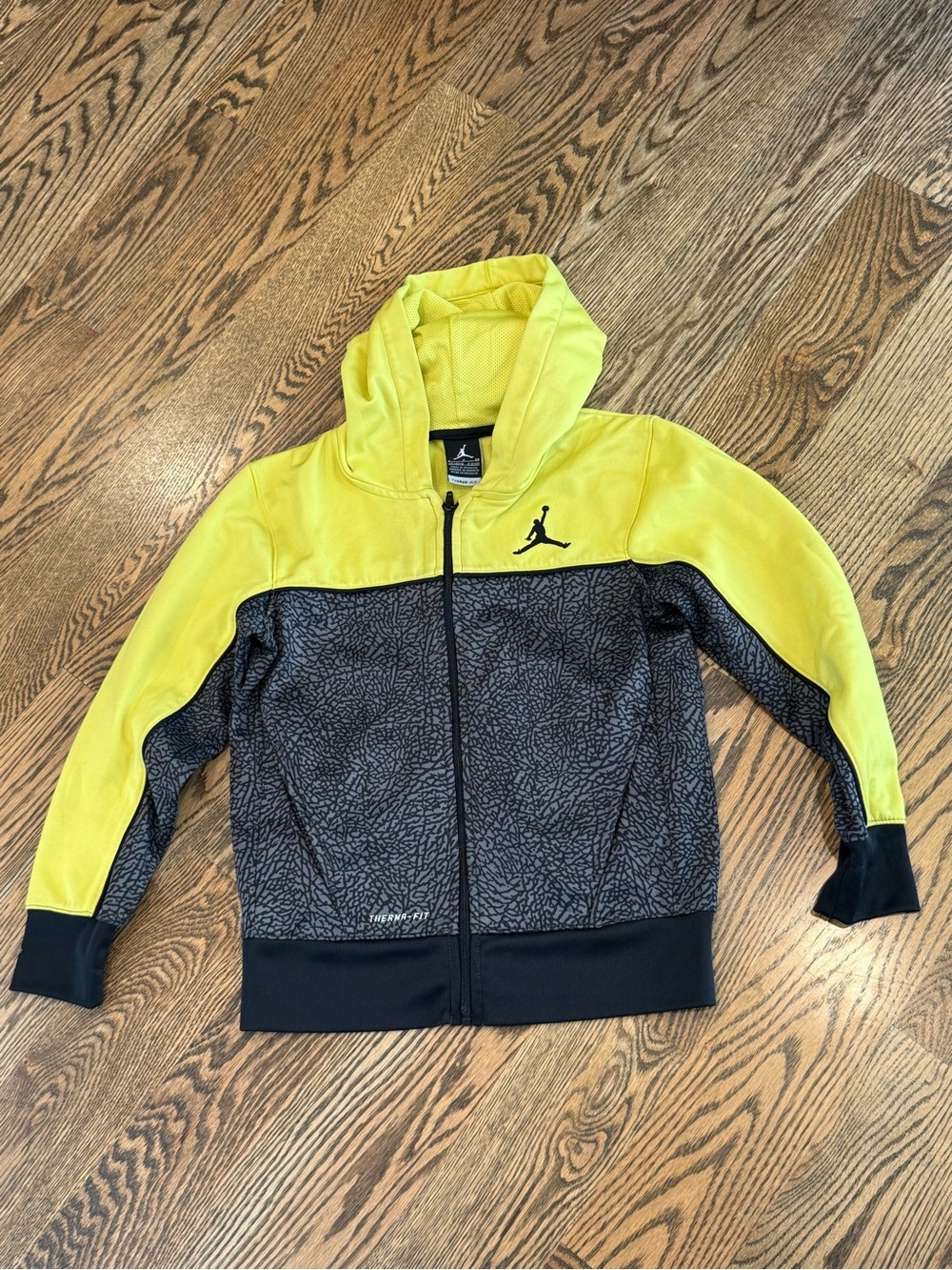 Jordan Youth Yellow and Black Full-Zip Hoodie